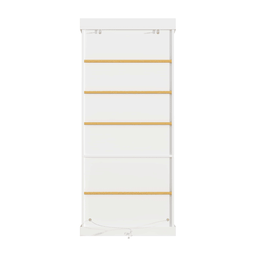 Vitrina alta - LED integrado, portas de vidro, prateleiras ajustáveis e sistema anti-tombamento - Branco Vitrina alta - LED integrado, portas de vidro, prateleiras ajustáveis e sistema anti-tombamento - Branco