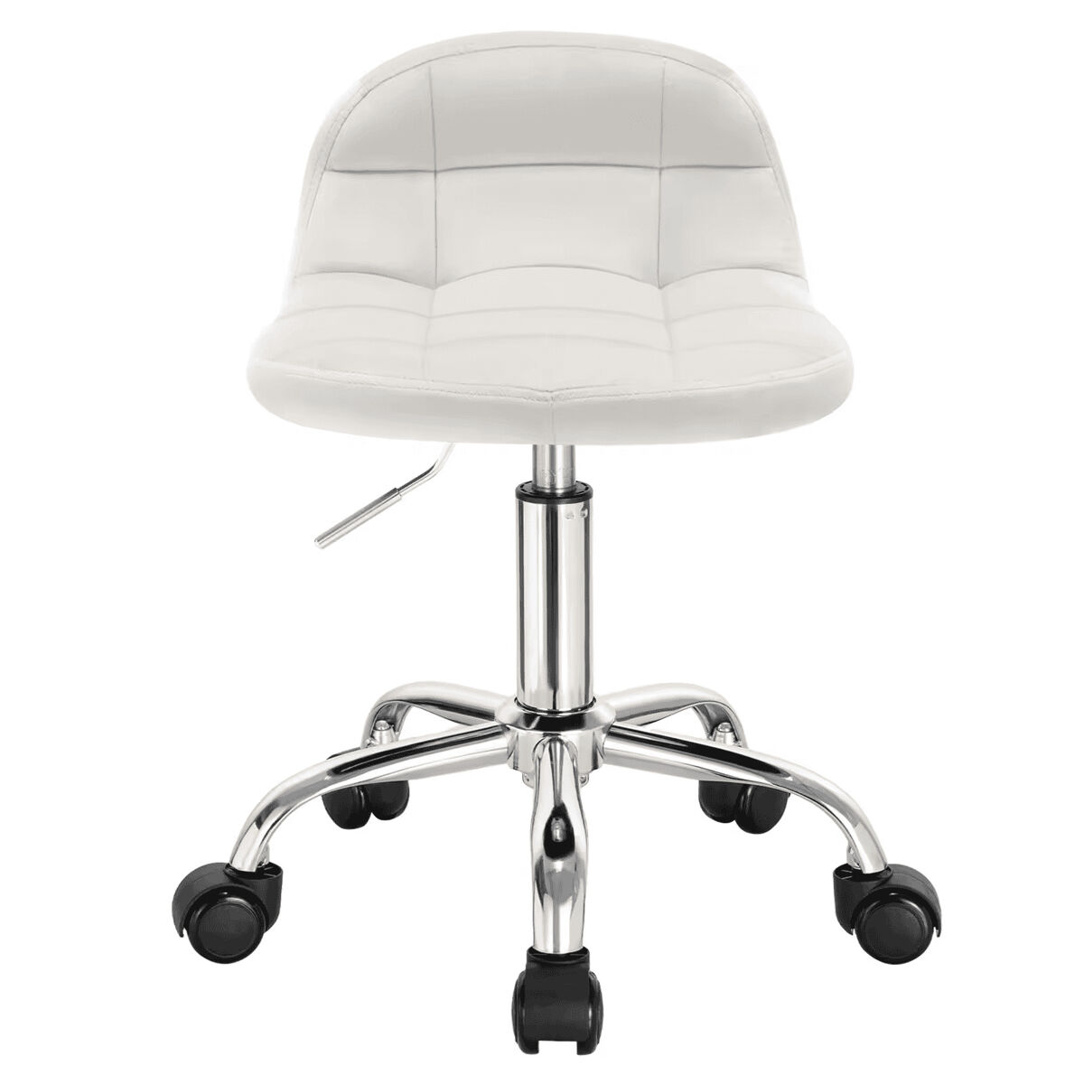 Silla de oficina giratoria 31x38 cm - estilo moderno, con ruedas - blanco crema