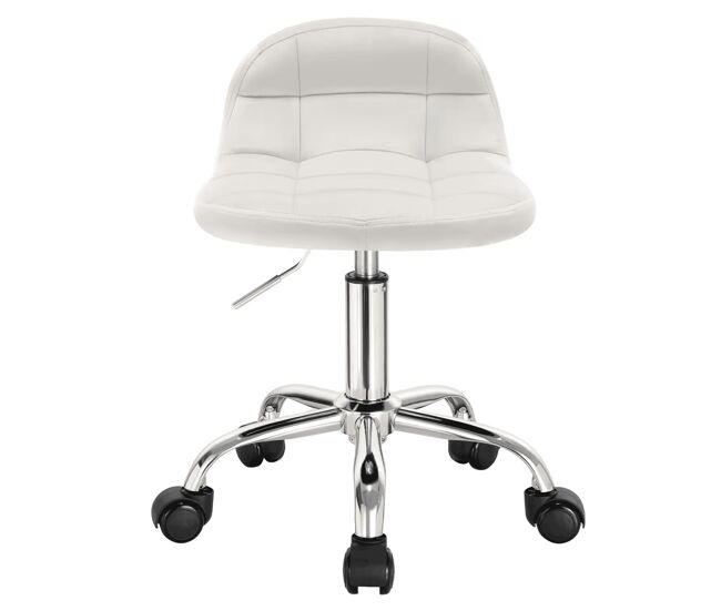 Silla de oficina giratoria 31x38 cm - estilo moderno, con ruedas - blanco crema