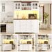 Armario de cocina con 4 puertas y 4 cajones 140 Armario de cocina con 4 puertas y 4 cajones 140 Blanco/ Madera