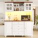 Armario de cocina con 4 puertas y 4 cajones 140 Armario de cocina con 4 puertas y 4 cajones 140 Blanco/ Madera