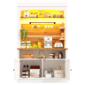 Armário de cozinha de mdf com 2 portas e luz led,branco