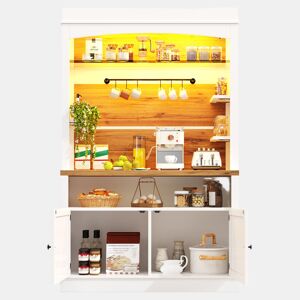 Armário de cozinha de mdf com 2 portas e luz led,branco