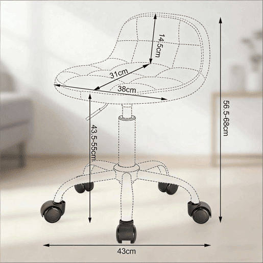 Cadeira de escritório giratória com rodas, tamanho padrão - estilo elegante e multifuncional - cinzento claro Cadeira de escritório giratória com rodas, tamanho padrão - estilo elegante e multifuncional - cinzento claro