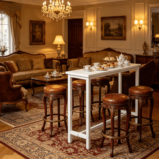 Mesa de jantar de 140 cm - Multifuncional, transformável em mesa auxiliar e balcão - Branca Mesa de jantar de 140 cm - Multifuncional, transformável em mesa auxiliar e balcão - Branca
