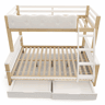 Beliche infantil 90x200140x200 cm u2013 cama embutida em madeira com grade em forma de nuvem, gavetas e porta-revistas, sem colchão u2013 branco e carvalho