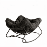 Poltrona «Ovo» 102,5 x 75 x 77 cm - design semicircular, balancé, para varanda e sala de estar - Preto