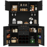 Armário de cozinha de mdf com 4 portas e 2 gavetas,preto