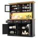 Armario de cocina con 8 puertas y 3 cajones 140 Armario de cocina con 8 puertas y 3 cajones 140 Negro/ Madera