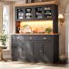 Armario de cocina con 8 puertas y 3 cajones 140 Armario de cocina con 8 puertas y 3 cajones 140 Negro/ Madera