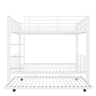 Beliche triplo metálico 140x200 cm - com cama inferior extraível, estrutura resistente para crianças e jovens - Branco