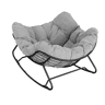 Poltrona em forma de ovo 102x75 cm - Balancim semicircular para varanda e sala de estar - Cinza claro
