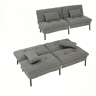 Sofá-cama de 2 lugares, 185 x 64 cm u2013 Transformável, confortável e multifuncional para o quarto u2013 Cinza escuro
