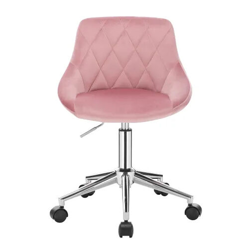 Silla de oficina giratoria con ruedas - diseño ergonómico para home office - rosa