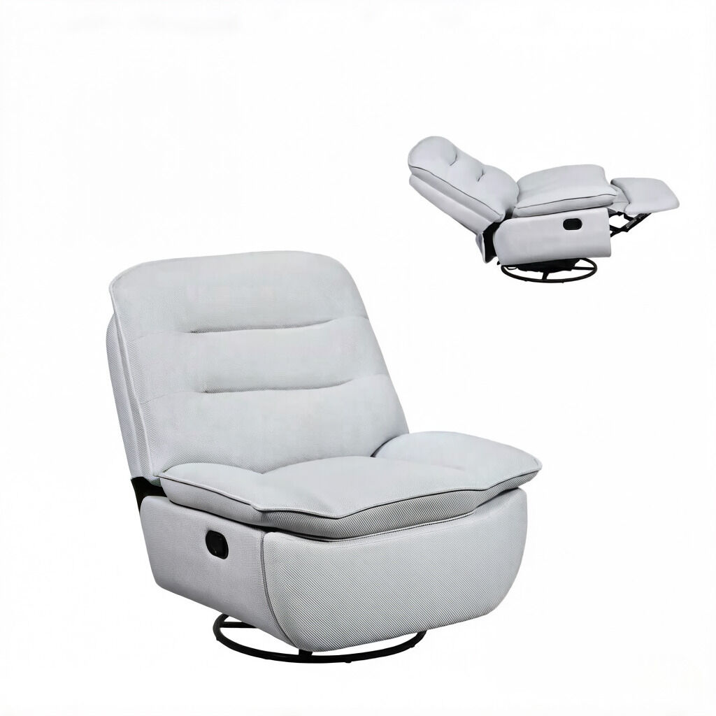 Sillón reclinable 80x80 cm - sofá de salón moderno, asiento relajante y mecedora cómoda - azul claro