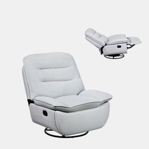 Poltrona reclinável 80x80 cm - sofá moderno para a sala, assento relaxante e cadeira de baloiço confortável - azul claro