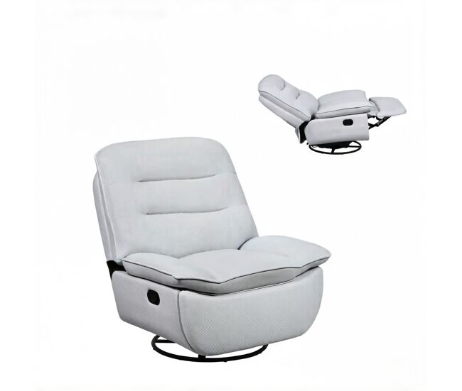 Sillón reclinable 80x80 cm - sofá de salón moderno, asiento relajante y mecedora cómoda - azul claro
