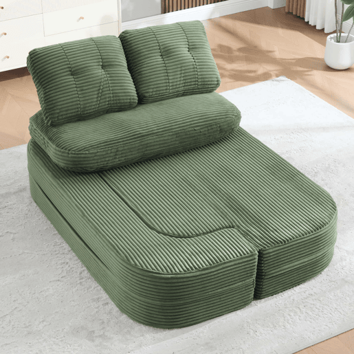 Sofá-cama de casal para 2 pessoas u2013 em veludo, conversível 2 em 1, função reclinável, braços ajustáveis, porta-copos e encosto alto u2013 Verde esmeralda Sofá-cama de casal para 2 pessoas u2013 em veludo, conversível 2 em 1, função reclinável, braços ajustáveis, porta-copos e encosto alto u2013 Verde esmeralda