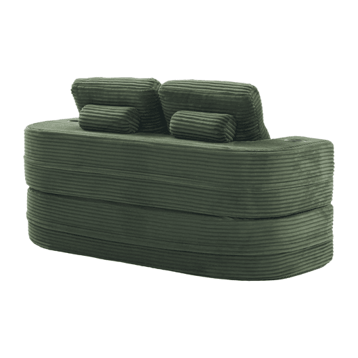 Sofá-cama de casal para 2 pessoas u2013 em veludo, conversível 2 em 1, função reclinável, braços ajustáveis, porta-copos e encosto alto u2013 Verde esmeralda Sofá-cama de casal para 2 pessoas u2013 em veludo, conversível 2 em 1, função reclinável, braços ajustáveis, porta-copos e encosto alto u2013 Verde esmeralda