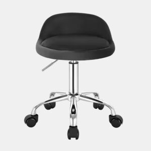 Cadeira de escritório giratória - Design ergonómico e prático para salões de maquilhagem, cabeleireiros e estúdios - Cinza escuro