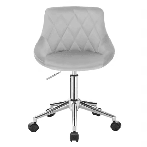 Cadeira de escritório giratória - Design ergonómico com rodas para escritório e teletrabalho - Cinza claro