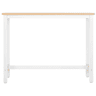 Mesa alta multifuncional 140x40 cm u2013 estilo moderno, versátil para a sala de jantar e o bar u2013 branca e carvalho claro