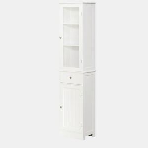 Armário de casa de banho alto 40x27x171,5 cm - moderno com arrumação vertical - Branco