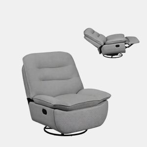 Poltrona relax giratória 95 x 49,5 cm - estofada com um estilo moderno, poltrona confortável para a sala - cinzento escuro