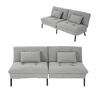Sofá-cama de 2 lugares, 185 x 64 cm u2013 Transformável, confortável e multifuncional para o quarto u2013 Cinza claro