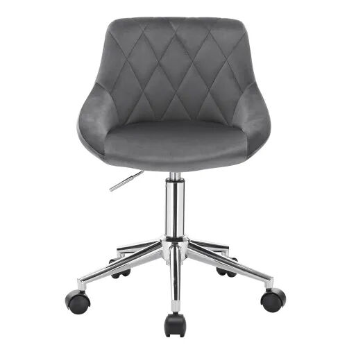 Silla de oficina giratoria - con ruedas, para home office, cómoda y funcional - gris oscuro
