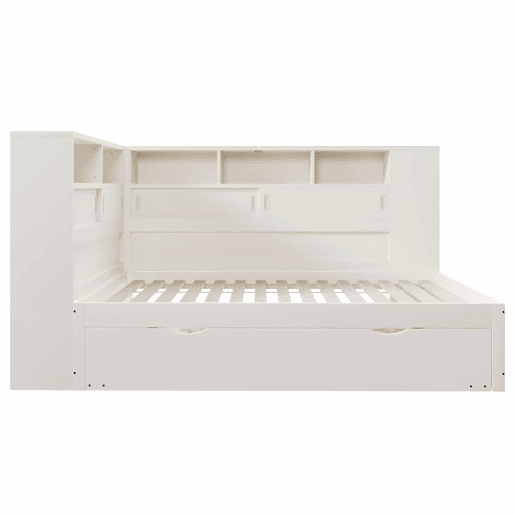 Cama-cesto infantil 90x20090x190 cm - cama auxiliar extraível, sofá-cama com arrumação e USB - Branco Cama-cesto infantil 90x20090x190 cm - cama auxiliar extraível, sofá-cama com arrumação e USB - Branco