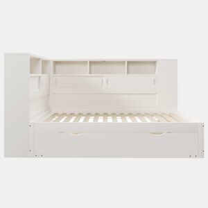Cama-cesto infantil 90x20090x190 cm - cama auxiliar extraível, sofá-cama com arrumação e USB - Branco