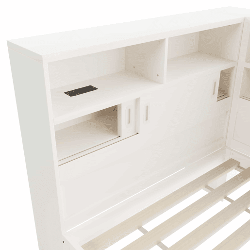 Cama-cesto infantil 90x20090x190 cm - cama auxiliar extraível, sofá-cama com arrumação e USB - Branco Cama-cesto infantil 90x20090x190 cm - cama auxiliar extraível, sofá-cama com arrumação e USB - Branco