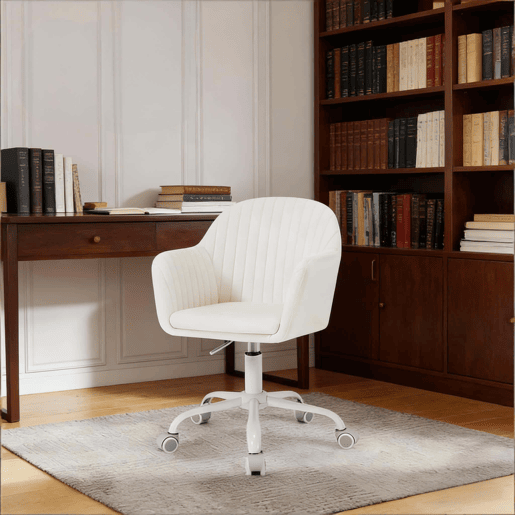 Cadeira de escritório padrão u2014 elegante, com encosto, design moderno u2014 branco creme Cadeira de escritório padrão u2014 elegante, com encosto, design moderno u2014 branco creme