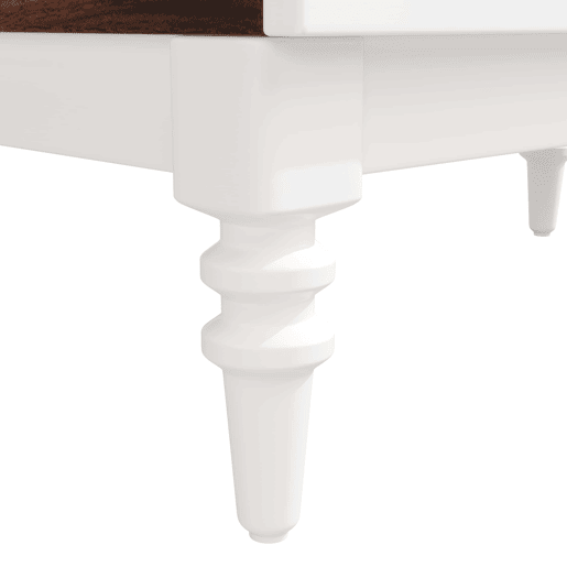Vitrina de 165 cm - portas duplas de vidro estriado, 3 prateleiras, estilo arqueado - Branco e nogueira Vitrina de 165 cm - portas duplas de vidro estriado, 3 prateleiras, estilo arqueado - Branco e nogueira