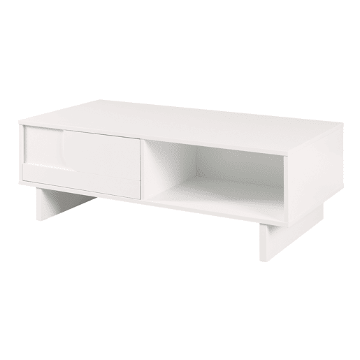 Mesa de centro Katanshumn gaveta + compartimentos 110x55x39 cm Branca en.casa Mesa de centro Katanshumn gaveta + compartimentos 110x55x39 cm Branca en.casa