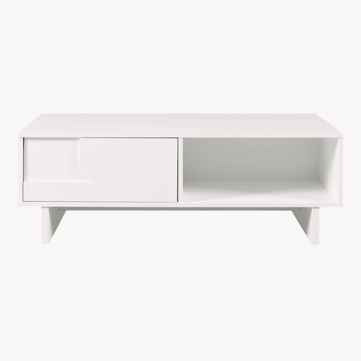 Mesa de centro Katanshumn gaveta + compartimentos 110x55x39 cm Branca en.casa Mesa de centro Katanshumn gaveta + compartimentos 110x55x39 cm Branca en.casa