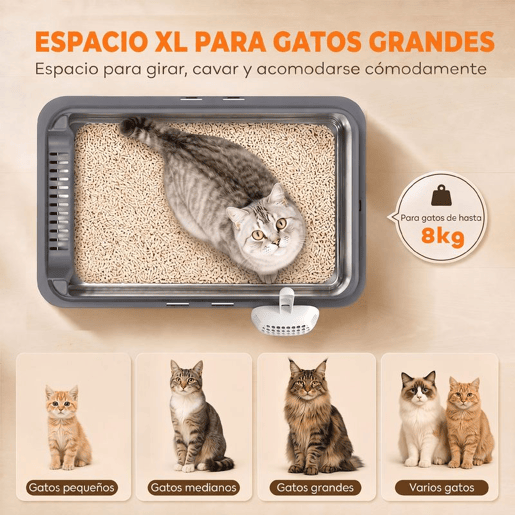 PawHut Conjunto de 2 Caixas de Areia XL em Aço Inoxidável para Gatos, com Bordo Alto, 2 Pás, Fácil de Limpar, para Gatos Grandes e Vários Gatos, Cinzento Escuro PawHut Conjunto de 2 Caixas de Areia XL em Aço Inoxidável para Gatos, com Bordo Alto, 2 Pás, Fácil de Limpar, para Gatos Grandes e Vários Gatos, Cinzento Escuro