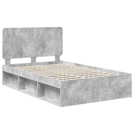 Estrutura de Cama de casal moderno com cabeceira Concreto 120 x 200 cm Estrutura de Cama de casal moderno com cabeceira Concreto 120 x 200 cm