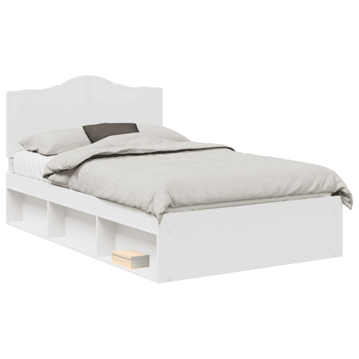 Estrutura da Cama de casal simple com cabeceira Branco 120 x 200 cm