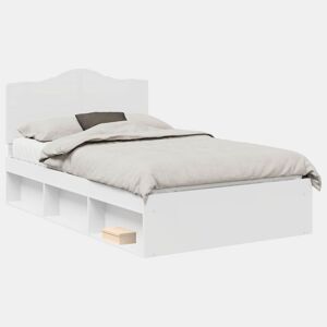 Estrutura da Cama de casal simple com cabeceira Branco 120 x 200 cm