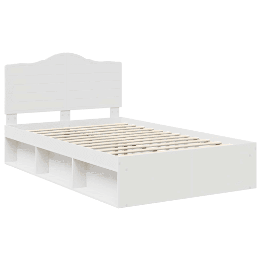 Estrutura da Cama de casal simple com cabeceira Branco 120 x 200 cm