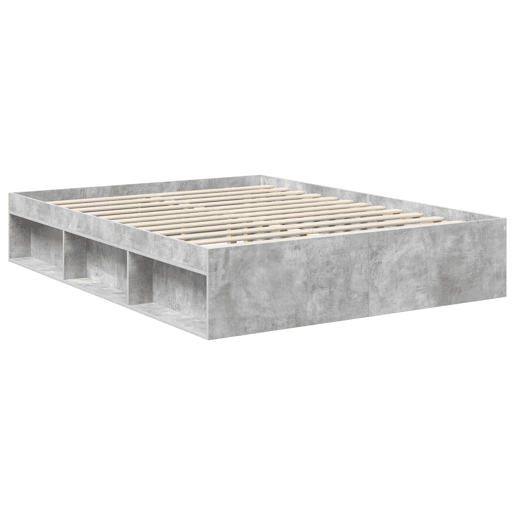 Estrutura da Cama de casal simple com cabeceira Cinza Concreto 150 x 200 cm Estrutura da Cama de casal simple com cabeceira Cinza Concreto 150 x 200 cm