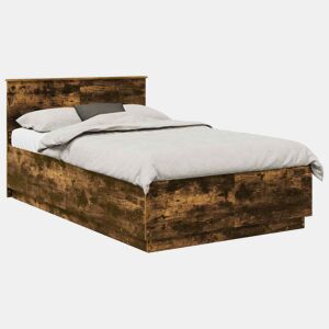 Estrutura de cama de casal com cabeceira - Carvalho Defumado 120 x 190 cm