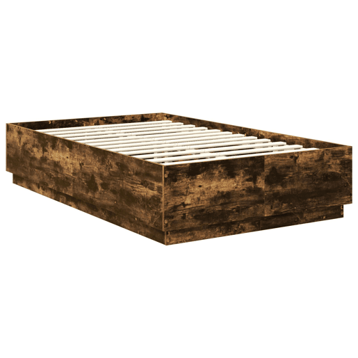 Estrutura de cama de casal com cabeceira - Carvalho Defumado 120 x 190 cm Estrutura de cama de casal com cabeceira - Carvalho Defumado 120 x 190 cm