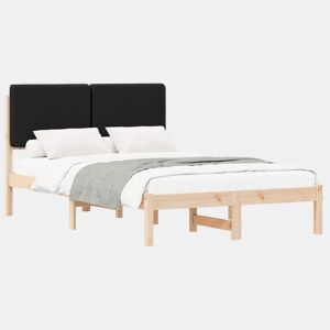 Estrutura de Cama de casal moderno com Cabeceira Estofada Preto 120 x 190 cm