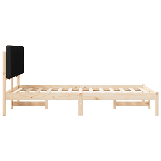Estrutura de Cama de casal moderno com Cabeceira Estofada Preto 120 x 190 cm Estrutura de Cama de casal moderno com Cabeceira Estofada Preto 120 x 190 cm