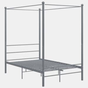 Estrutura de Cama de casal simple com dossel 120x200 cm metal cinzento