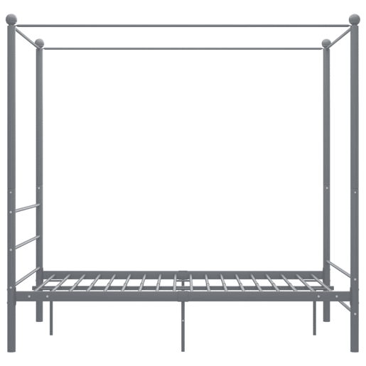 Estrutura de Cama de casal simple com dossel 120x200 cm metal cinzento Estrutura de Cama de casal simple com dossel 120x200 cm metal cinzento