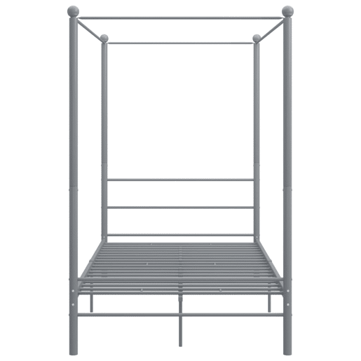 Estrutura de Cama de casal simple com dossel 120x200 cm metal cinzento Estrutura de Cama de casal simple com dossel 120x200 cm metal cinzento